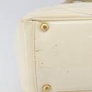 CHANEL Triple Coco Tote Bag Patent White Gold Tone CC Auth BA16587-11