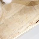 CHANEL Triple Coco Tote Bag Patent White Gold Tone CC Auth BA16587-20