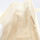 CHANEL Triple Coco Tote Bag Patent White Gold Tone CC Auth BA16587-21