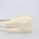 CHANEL Triple Coco Tote Bag Patent White Gold Tone CC Auth BA16587-5