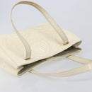 CHANEL Triple Coco Tote Bag Patent White Gold Tone CC Auth BA16587-6