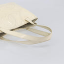 CHANEL Triple Coco Tote Bag Patent White Gold Tone CC Auth BA16587-7