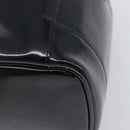 CHANEL COCO Mark Cosmetic Pouch patent Black Gold Tone CC Auth BA16589-12