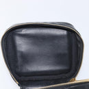 CHANEL COCO Mark Cosmetic Pouch patent Black Gold Tone CC Auth BA16589-17