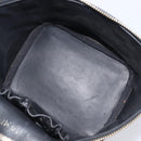 CHANEL COCO Mark Cosmetic Pouch patent Black Gold Tone CC Auth BA16589-19
