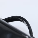 CHANEL COCO Mark Cosmetic Pouch patent Black Gold Tone CC Auth BA16589-8