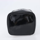 CHANEL COCO Mark Cosmetic Pouch patent Black Gold Tone CC Auth BA16589-9