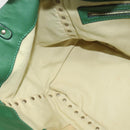 VALENTINO Studs Hand Bag Leather 2way Green Gold Auth BA1659V-20