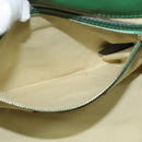 VALENTINO Studs Hand Bag Leather 2way Green Gold Auth BA1659V-21