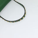 VALENTINO Studs Hand Bag Leather 2way Green Gold Auth BA1659V-7