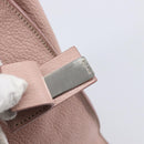 Miu Miu Tote Bag Leather Pink Silver Auth BA16593-17