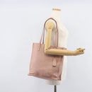 Miu Miu Tote Bag Leather Pink Silver Auth BA16593-25