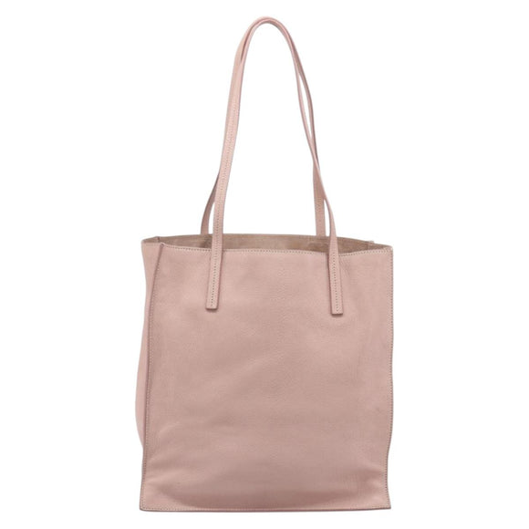 Miu Miu Tote Bag Leather Pink Silver Auth BA16593