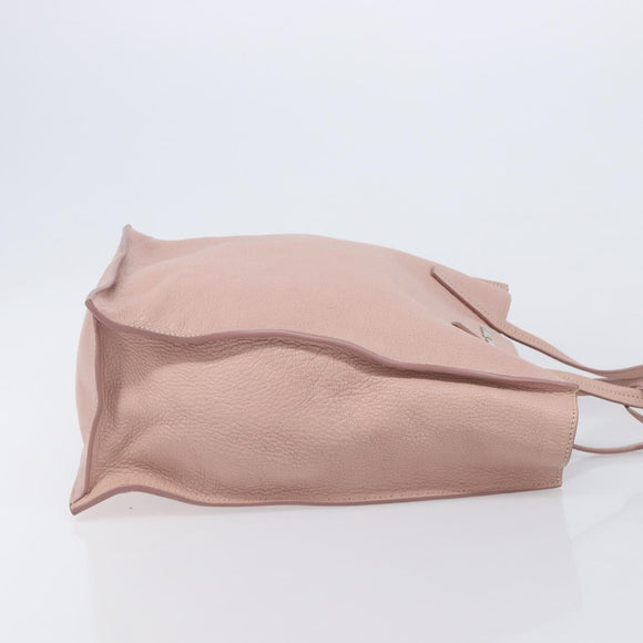 Miu Miu Tote Bag Leather Pink Silver Auth BA16593