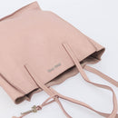 Miu Miu Tote Bag Leather Pink Silver Auth BA16593-6