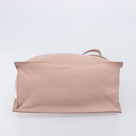 Miu Miu Tote Bag Leather Pink Silver Auth BA16593