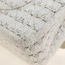 CHANEL Matelasse 25 Double Flap Chain Bag Tweed White Silver Auth BA16596SM-13