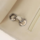 CHANEL Matelasse 25 Double Flap Chain Bag Tweed White Silver Auth BA16596SM-17