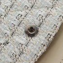 CHANEL Matelasse 25 Double Flap Chain Bag Tweed White Silver Auth BA16596SM-21