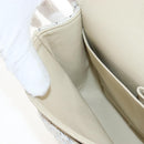 CHANEL Matelasse 25 Double Flap Chain Bag Tweed White Silver Auth BA16596SM-26