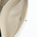 CHANEL Matelasse 25 Double Flap Chain Bag Tweed White Silver Auth BA16596SM-28