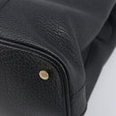 BVLGARI Parentesi Tote Bag Leather Black Gold Tone Auth BA16598V-10