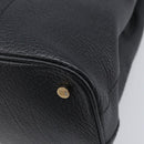 BVLGARI Parentesi Tote Bag Leather Black Gold Tone Auth BA16598V-12
