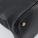 BVLGARI Parentesi Tote Bag Leather Black Gold Tone Auth BA16598V-13