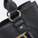 BVLGARI Parentesi Tote Bag Leather Black Gold Tone Auth BA16598V-15