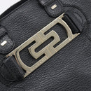 BVLGARI Parentesi Tote Bag Leather Black Gold Tone Auth BA16598V-16