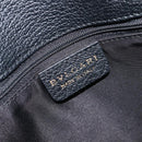BVLGARI Parentesi Tote Bag Leather Black Gold Tone Auth BA16598V-17