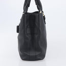 BVLGARI Parentesi Tote Bag Leather Black Gold Tone Auth BA16598V-4