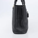 BVLGARI Parentesi Tote Bag Leather Black Gold Tone Auth BA16598V-5