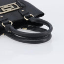 BVLGARI Parentesi Tote Bag Leather Black Gold Tone Auth BA16598V-7