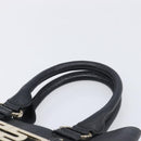BVLGARI Parentesi Tote Bag Leather Black Gold Tone Auth BA16598V-8