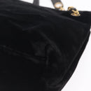 CHANEL COCO Mark Chain Shoulder Bag Velor Black Gold Tone CC Auth BA16599A-13
