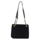 CHANEL COCO Mark Chain Shoulder Bag Velor Black Gold Tone CC Auth BA16599A-3