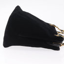 CHANEL COCO Mark Chain Shoulder Bag Velor Black Gold Tone CC Auth BA16599A-4