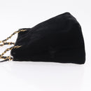 CHANEL COCO Mark Chain Shoulder Bag Velor Black Gold Tone CC Auth BA16599A-5