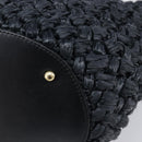 Dolce & Gabbana Shoulder Bag Raffia Navy Gold Tone Auth BA16600A-12