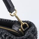 Dolce & Gabbana Shoulder Bag Raffia Navy Gold Tone Auth BA16600A-14