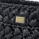 Dolce & Gabbana Shoulder Bag Raffia Navy Gold Tone Auth BA16600A-15
