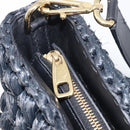 Dolce & Gabbana Shoulder Bag Raffia Navy Gold Tone Auth BA16600A-16