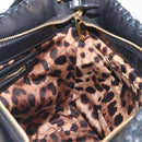 Dolce & Gabbana Shoulder Bag Raffia Navy Gold Tone Auth BA16600A-21