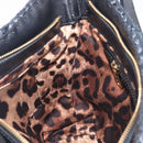 Dolce & Gabbana Shoulder Bag Raffia Navy Gold Tone Auth BA16600A-22