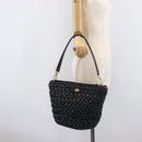 Dolce & Gabbana Shoulder Bag Raffia Navy Gold Tone Auth BA16600A-26