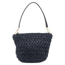 Dolce & Gabbana Shoulder Bag Raffia Navy Gold Tone Auth BA16600A-3