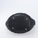 Dolce & Gabbana Shoulder Bag Raffia Navy Gold Tone Auth BA16600A-9