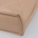 CHANEL Matelasse Hand Bag Leather Beige Gold Tone CC Auth BA16602V-10