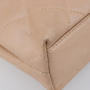 CHANEL Matelasse Hand Bag Leather Beige Gold Tone CC Auth BA16602V-11